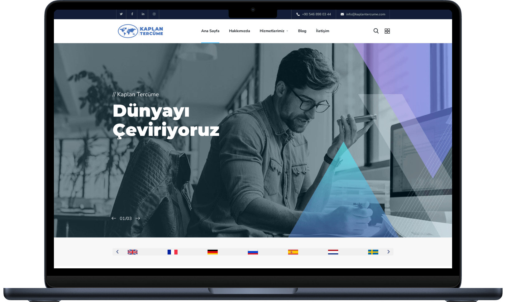 Kaplan Tercüme web site tasarımı
