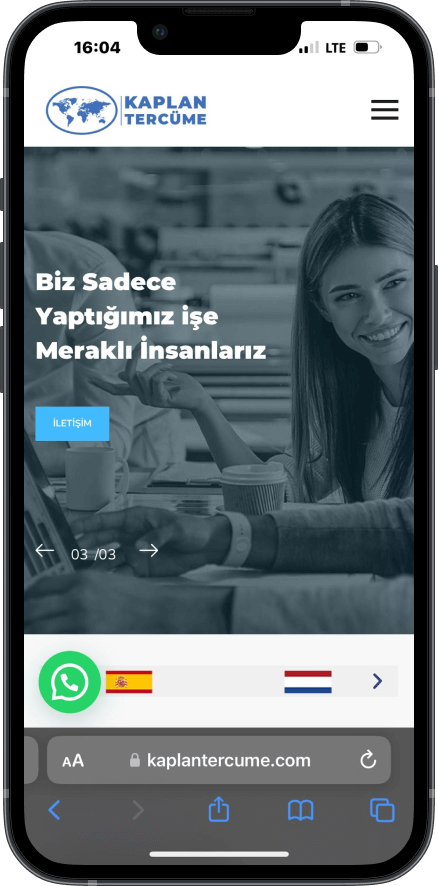 Kaplan Tercüme web site tasarımı 