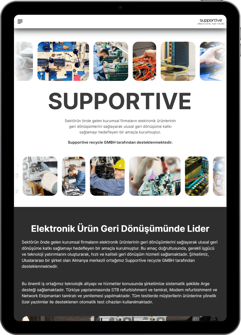 Supportive Elektronik Servis Kurumsal web site