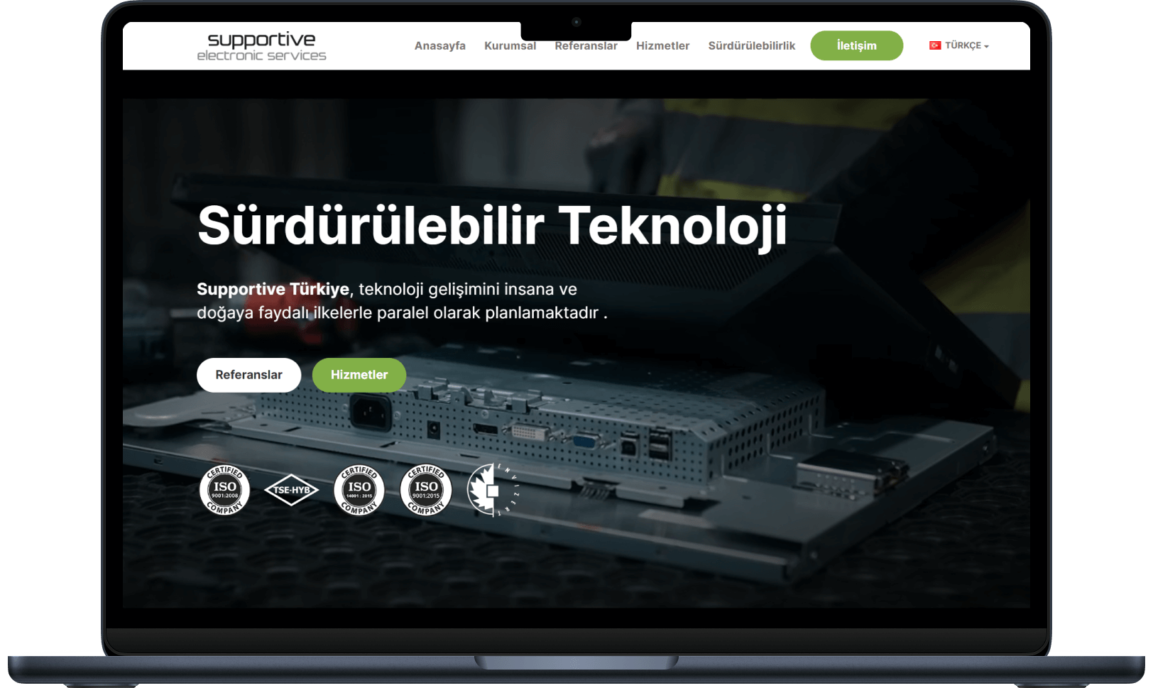 Supportive Elektronik Servis Kurumsal web site