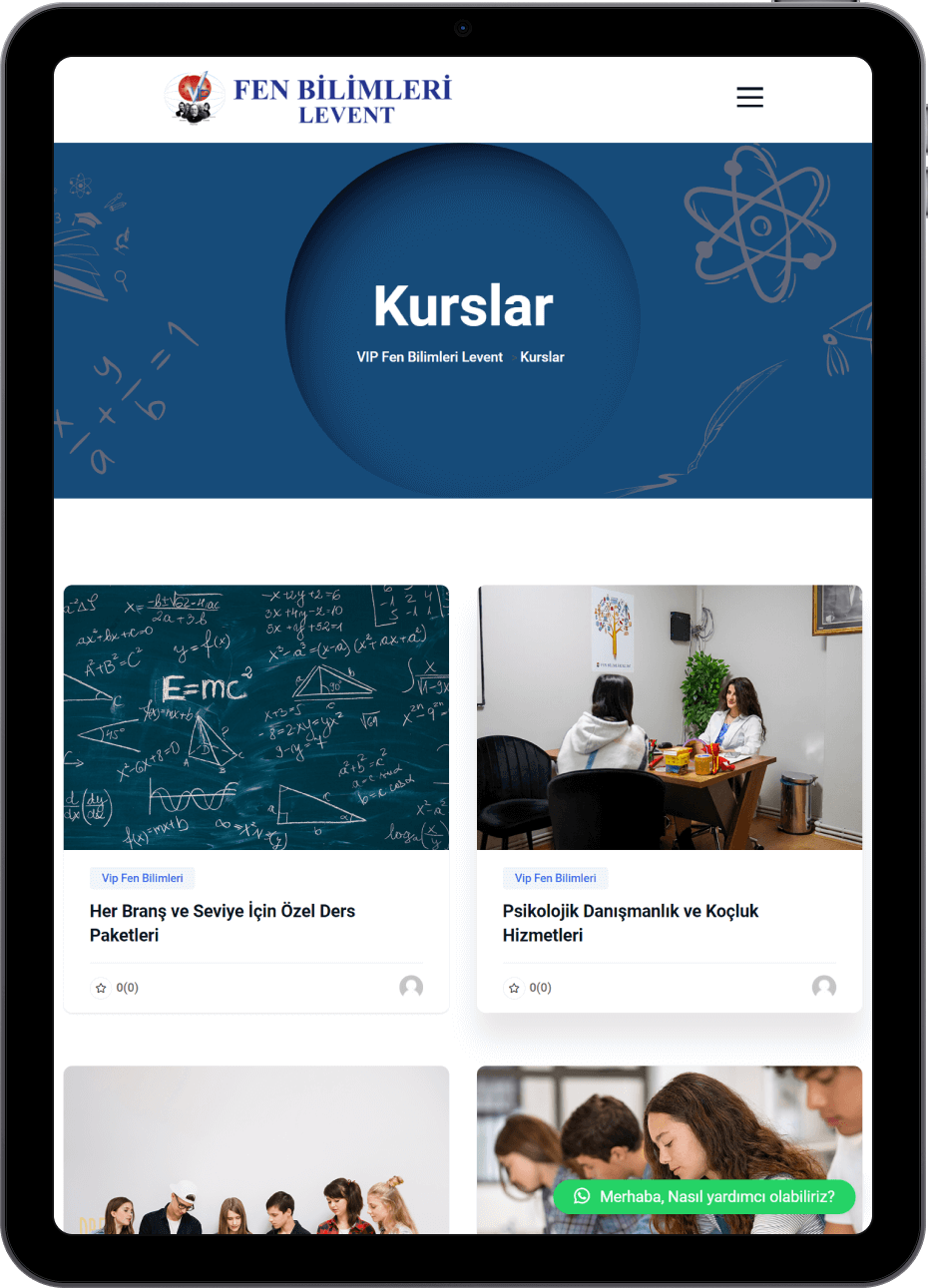 fen bilimleri kurumsal web site tasarımı